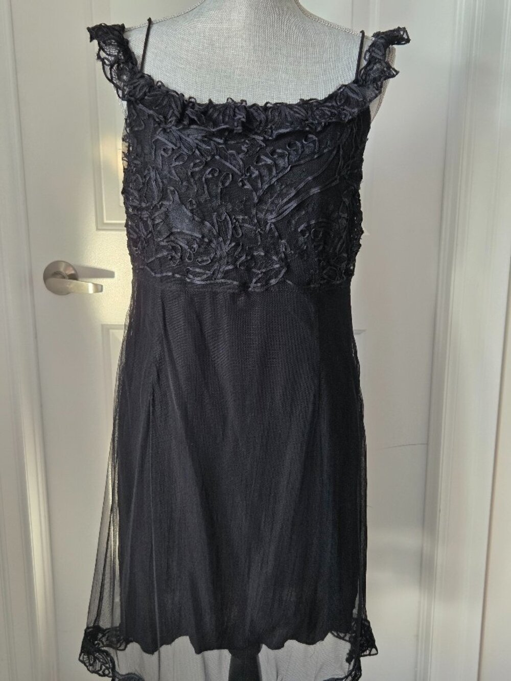 April Cornell boho romantic black lace dress size L